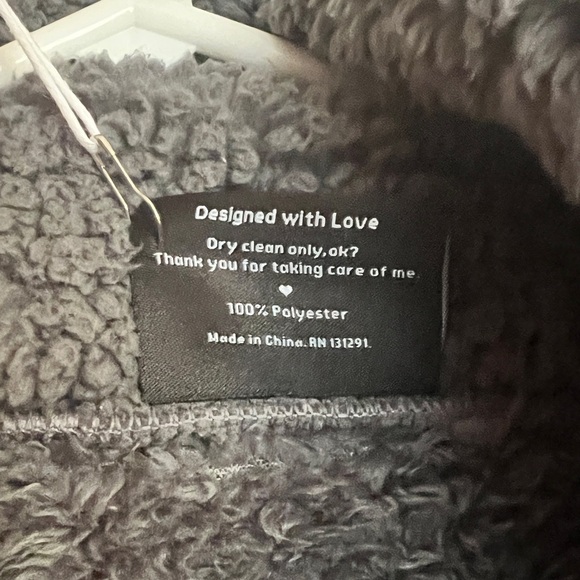 POPFLEX Faux Sherpa Cocoon Coat - Cool Grey 1x / 3x - Picture 4 of 7